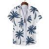Palm Vintage Men's Shirt Coconut Tree 3d Printed High-Quality Clothing White Loose Oversized Shirt Fashion Casual Short Sleeves