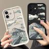 Мягкий чехол для телефона из ТПУ с рисунком в виде гор для iPhone 16, 15, Pro, 14, Plus, 13, 12, 11, Pro Max, Xs, Xr, 8, 7, однотонный, противоударный, защитный чехол для объектива