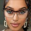 Women's Glasses, Cat's Eye Large-frame Square Glasses.