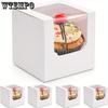 30pcs Cupcake Boxes Individual Cupcake Containers Pre-Assembled Containers with Window and Inserts for Cookies Pastries Weddings Birthdays Graduations