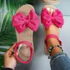 Fashion Women Sandals 2025 New Summer Lightweight Sandals Fashion Beach Casual Slippers Outdoor Bow Tie Flat Shoes Home Slides Women