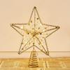 Glitter LED Christmas Tree Topper Star Gold/Silver Xmas Tree Ornaments  Shopping Mall