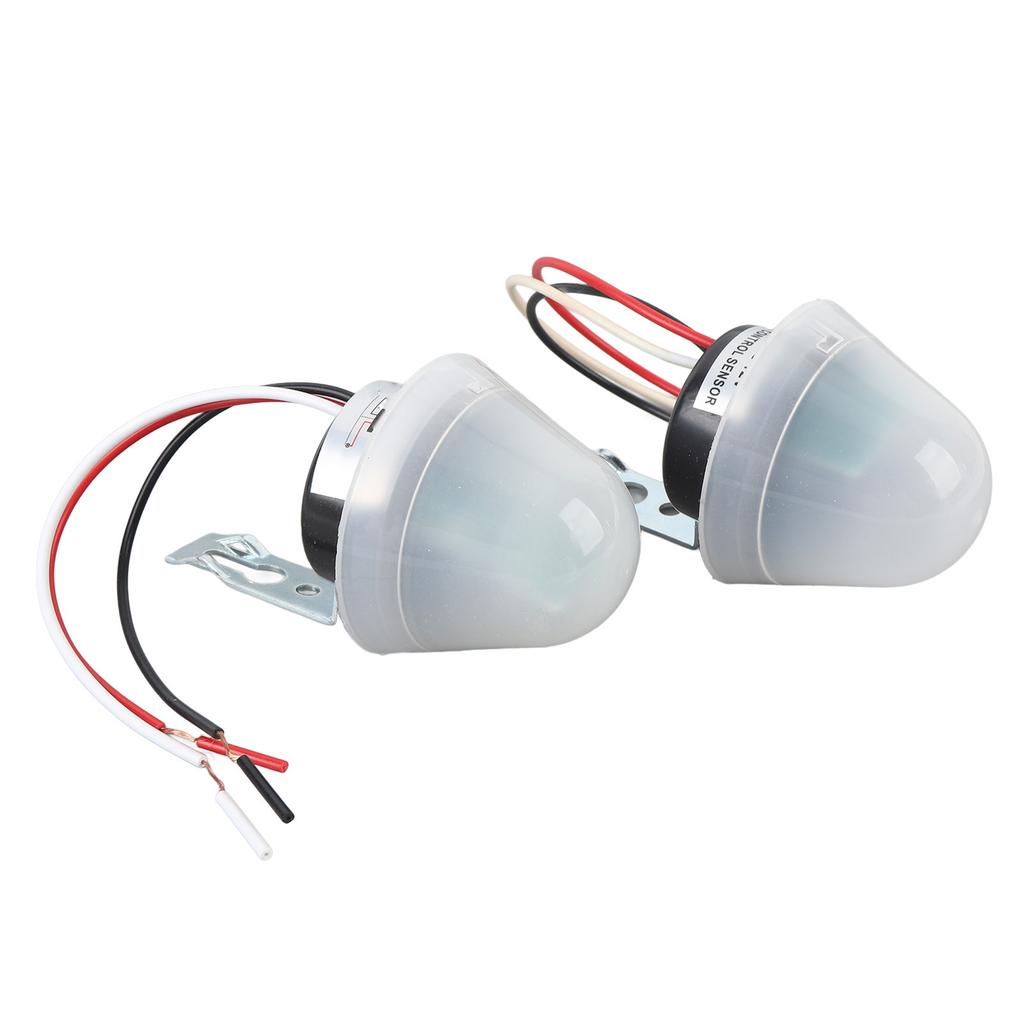 2 Pcs Photocell Light Control Switch 10A Rainproof Sensitive Auto On Off Light Switch for Outdoor Garden AC DC24V