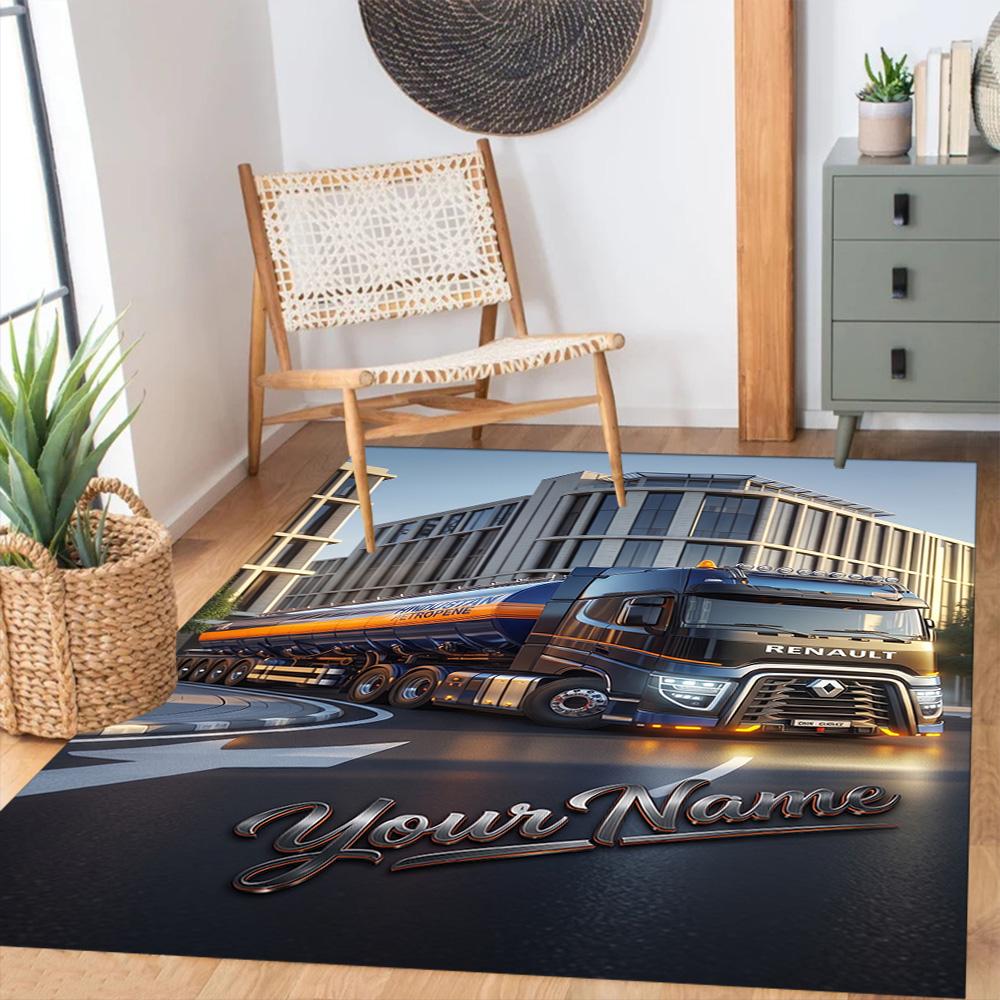 Renault Customized Name Area Rug Suitable For Study Room Entryway Dining Room Living Rooms Antislip Rug Office Home Decor