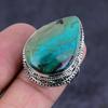 Кольцо из стерлингового серебра 925 пробы с натуральным драгоценным камнем хризоколла, размер 7 c4a63