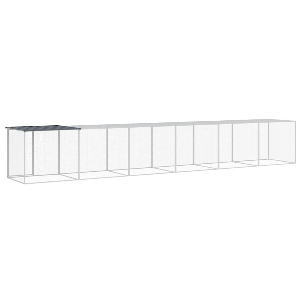 Chicken Coop with Roof Anthracite 603 x 98 x 90 cm Galvanized Steel