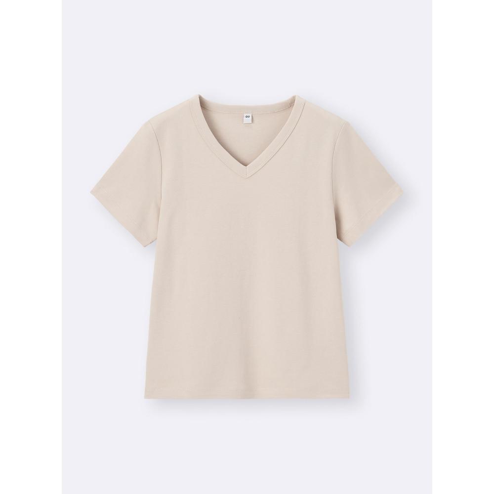 GU by Uniqlo Cotton Smooth V Neck T+ec