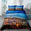 City View Duvet Cover Set Dubai City Night View Single Double Queen King Size Bedding Set For Adults 2/3Pcs Soft Quilt Cover
