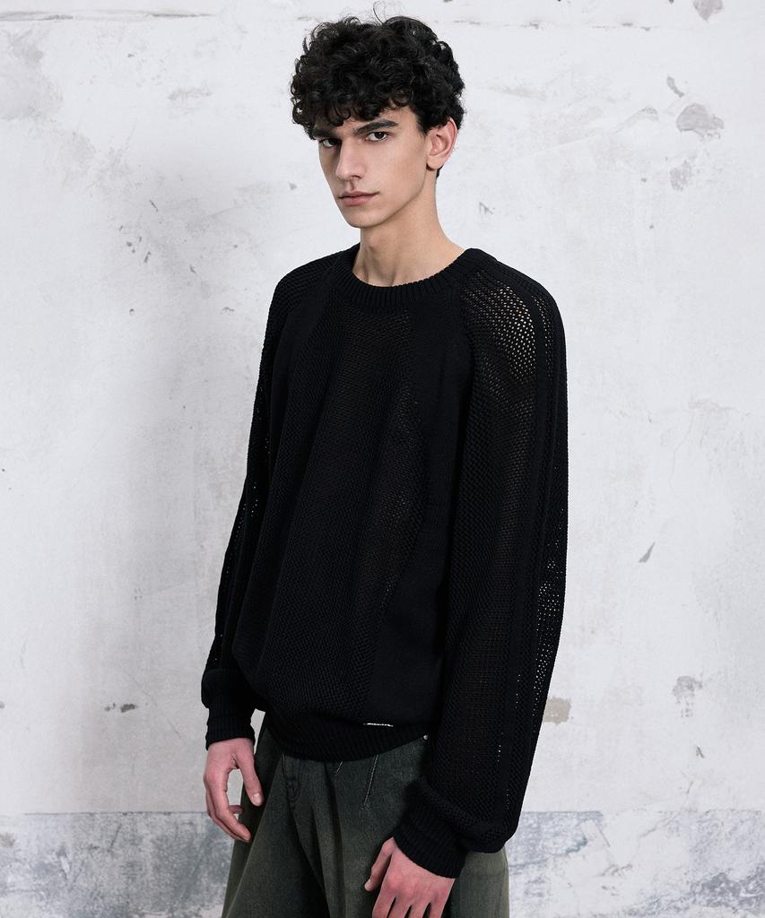 1993STUDIO Net Pullover Knit_Black