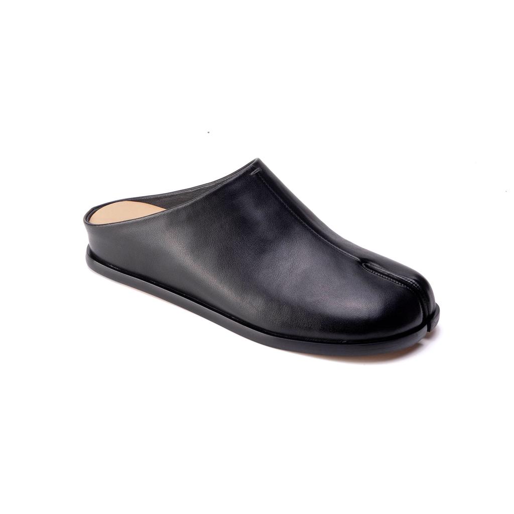 Fashion 2025 New Fashion Thick Heel Women Leather Mules Shoes Fashion Shallow Round Toe Ladies Comfort Party Wedding Pumps Slippers