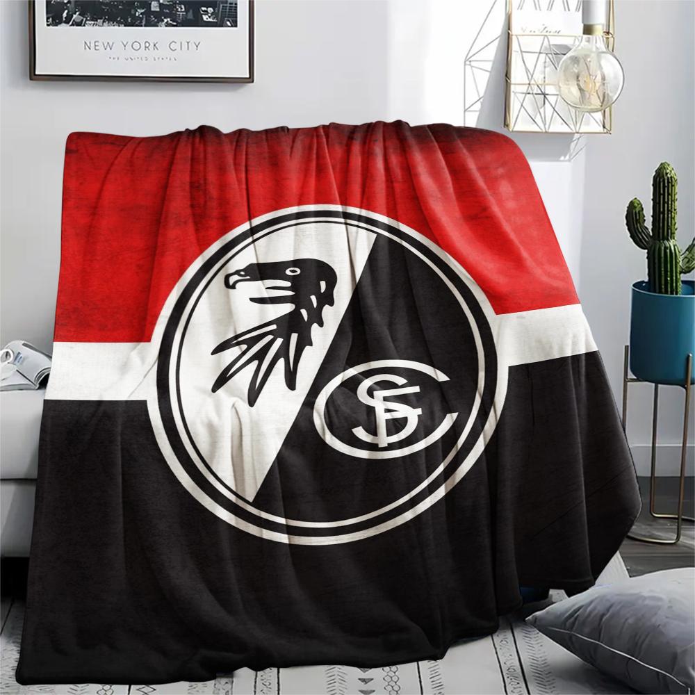 1pc SC Freiburg Print Flannel Blanket, High quality Comfortable for All Seasons, Home Decor, Warmth and Comfort, Perfect for Christmas Gifts80