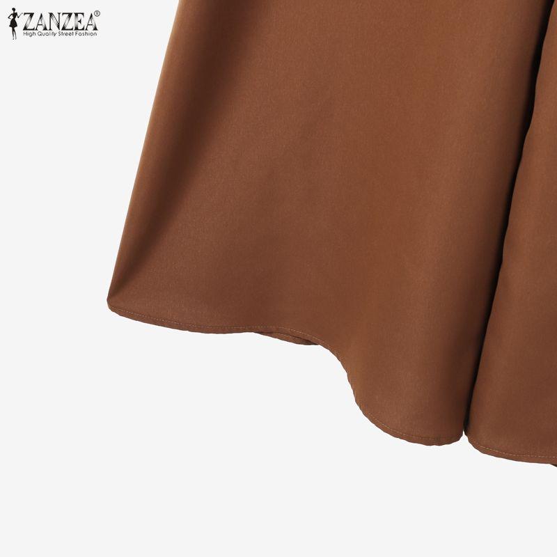 ZANZEA Женские топы с коротким рукавом и укороченные топы и брюки с широкими штанинами, повседневные костюмы-двойки