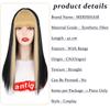 MERISIHAIR Women Straight Mixed Color Hair Wig with Bangs Black Hair with Blond Red Purple Pink Bangs Synthetic Fiber Cosplay Party Wig
