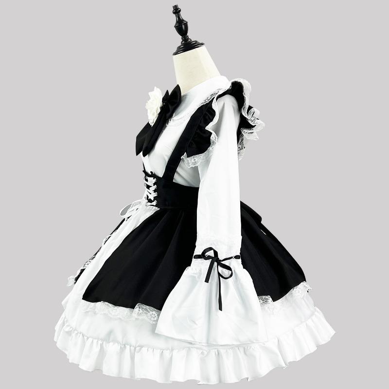 S-5XL Cute Japanese Style Lolita Maid Black and White Girl Dress Lolita Women's Suit