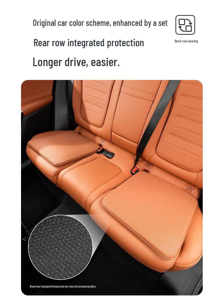 Дышащая наппа кожа Подушка для автомобильного сиденья - Нескользящая, Универсальная посадка для всех сезонов