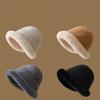 Plush Fuzzy Bucket Hat for Women Warm Fluffy Faux Fur Fisherman Cap Winter Ski Outdoor Windproof Warm Fleece Lining Hat