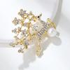 Fashion Diamonds Pearl Christmas Elk Brooches Women Clothes Coat Accessories Gifts