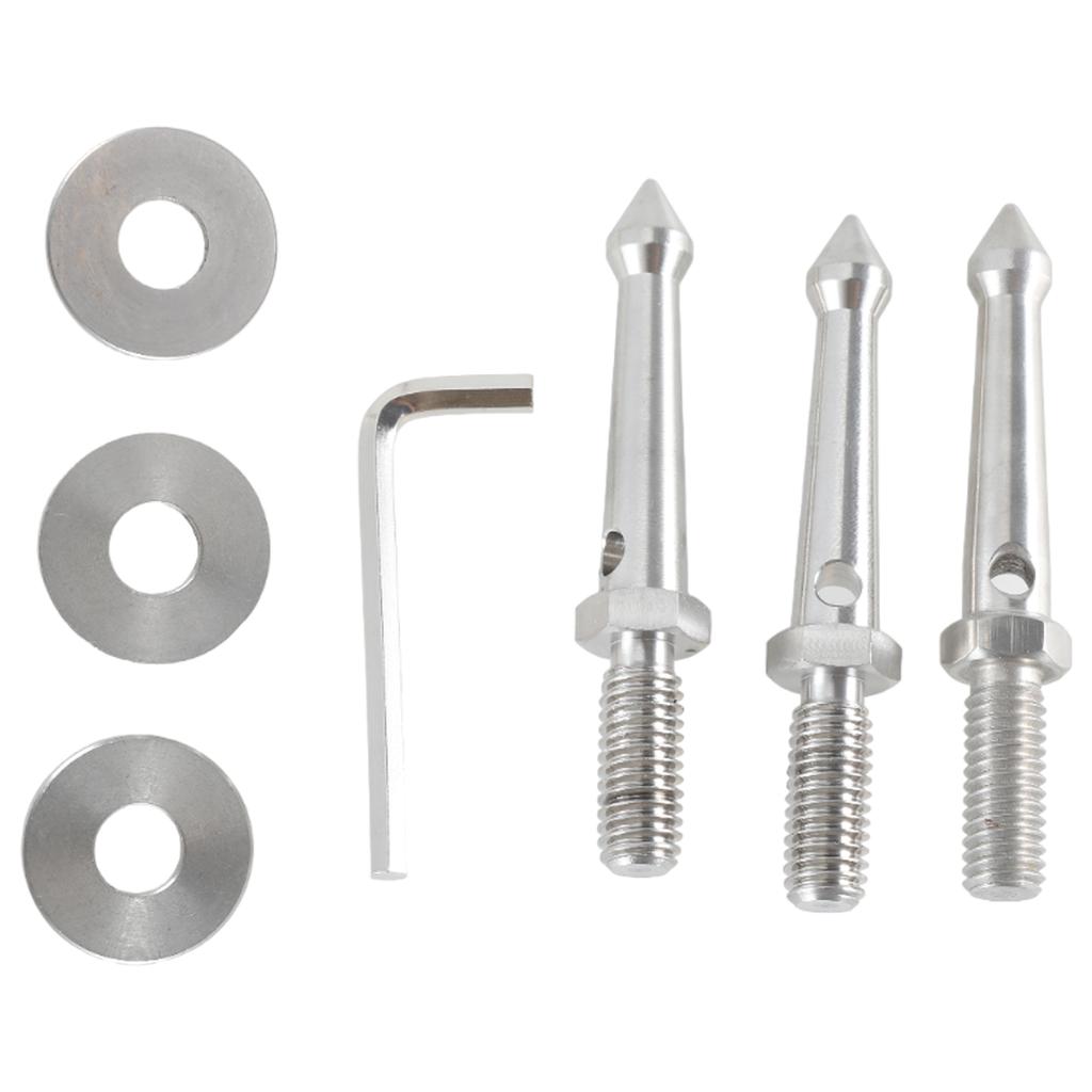 3Pcs/pack Stainless Steel Tripod Foot Spikes Enhanced Stability 3/8Inch Thread Tripod Leg Stabilizers 80mm Length