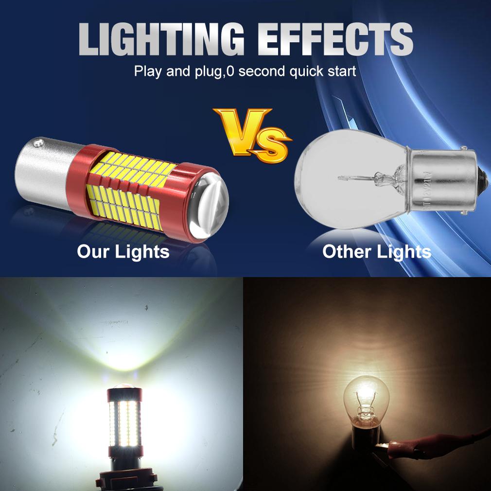 2Pcs 1156 BA15S BAU15S 1157 BAY15D P21W P21/5W PY21W 108SMD 4014 Car Led Turn Signal Lights Brake Tail Lamp Auto Rear Reverse Bulbs White Red Yellow