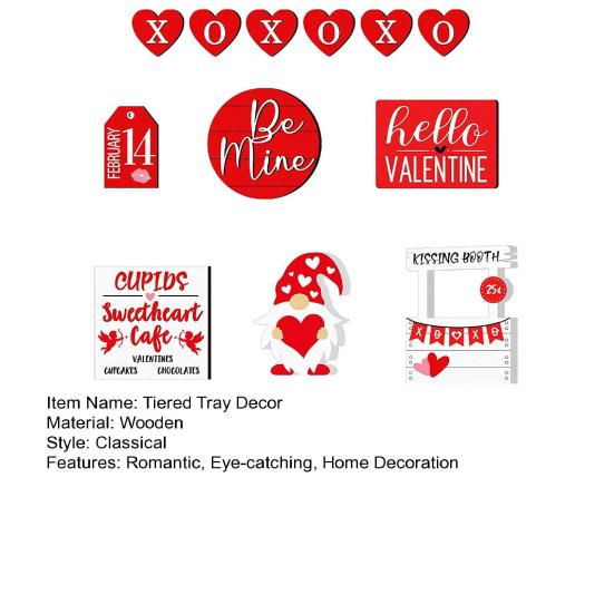 День святого Валентина многоярусный поднос Декор фермерский гном сердце деревянная табличка деревенская столешница