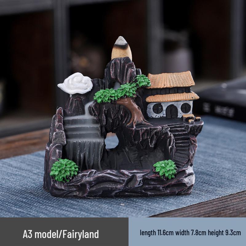 Большая обратная аромалампа из смолы с дизайном гор для декора интерьера дома