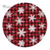 Christmas Table Cloth Snowflake Plaid Print New Year Style Round Shape Easy Care Table Protection Banquets Dining Room Kitchen Party Decoration