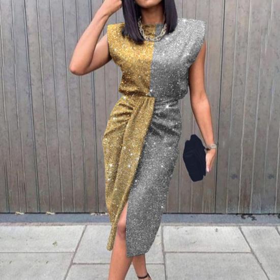 Formal Dress Fashion Print Lace-up Spring Summer Slim-fitting Hip Wrap Dress