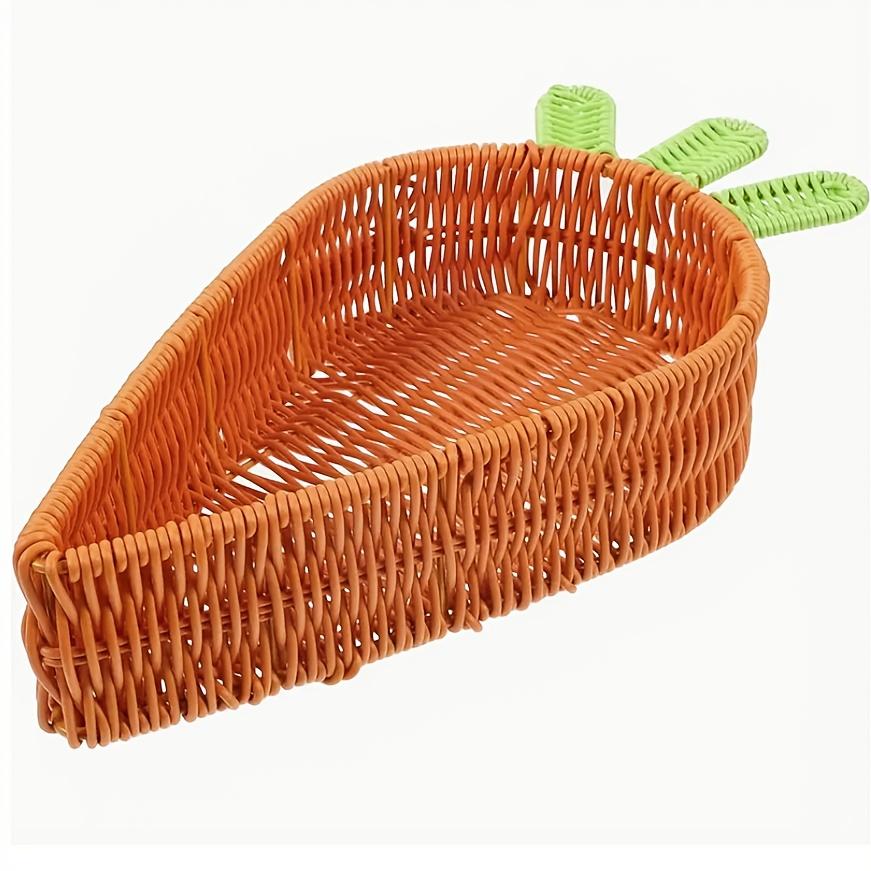 WTEMPO Carrot-Shaped Basket Vintage Carrot Storage Container Plastic Egg Holder for Easter Eggs Party Favors Spring Decorations Events Shelf Baskets