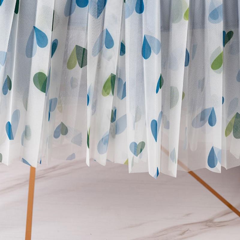 Женская тюлевая юбка с милым принтом Love, элегантная летняя женская эластичная сетчатая плиссированная юбка с высокой талией, модная юбка-миди