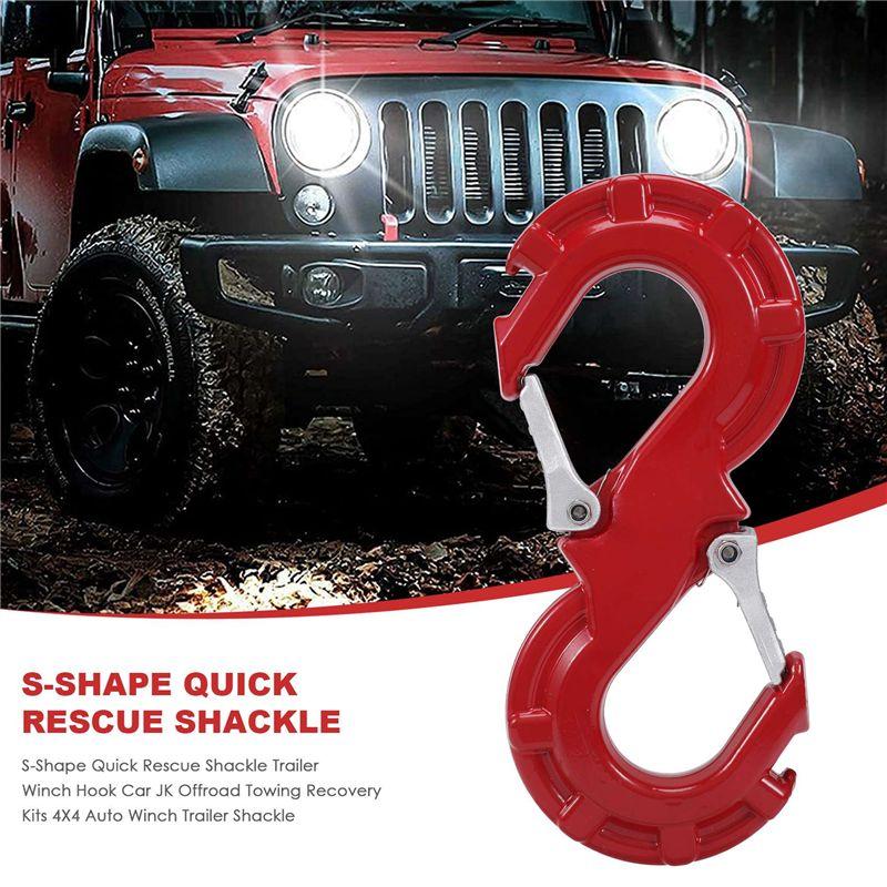 ABLZ-S-Shape Quick Rescue Shackle Trailer Winch Hook Car JK Offroad Towing Recovery Kits 4X4 Auto Winch Trailer Shackle