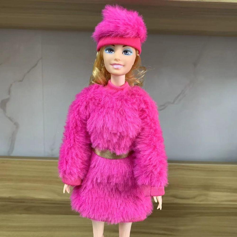 Плюшевое пальто ручной работы, шапки, повседневная одежда, меховое платье, комплект для куклы 29~32 см, мужская/женская кукла/кукла 1/6