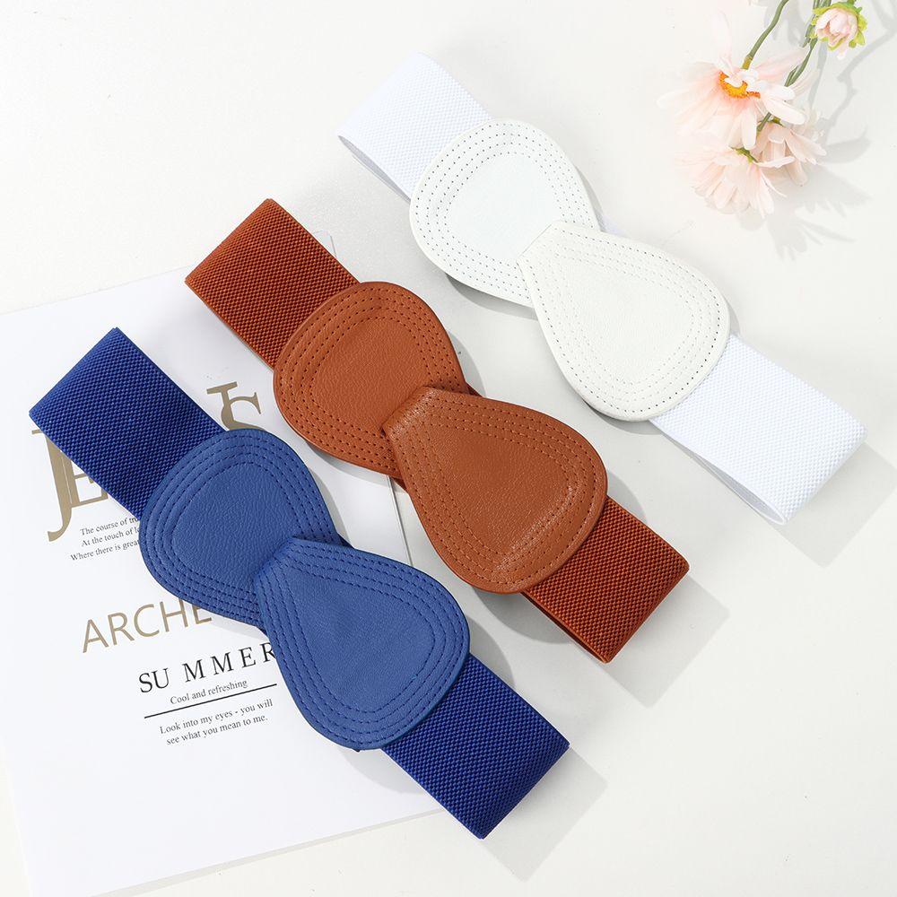 Women Wide Hook Exquisite Waist Strap Waist Belts Elastic Belts Bowknot Waistband