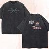 Hashibira Inosuke Printed Tee Anime Demon Slayer Clothing Men Women Retro Washed T-shirts Short Sleeve Tshirt Harajuku T Shirt