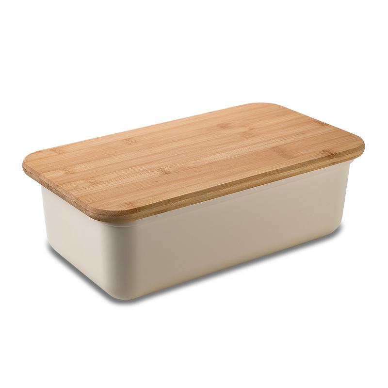 Bamboo Cover Storage Boxes Home Bakery Desktop Decor Organizer Kitchen Bread Box Dessert Snack Breadbasket Food Container