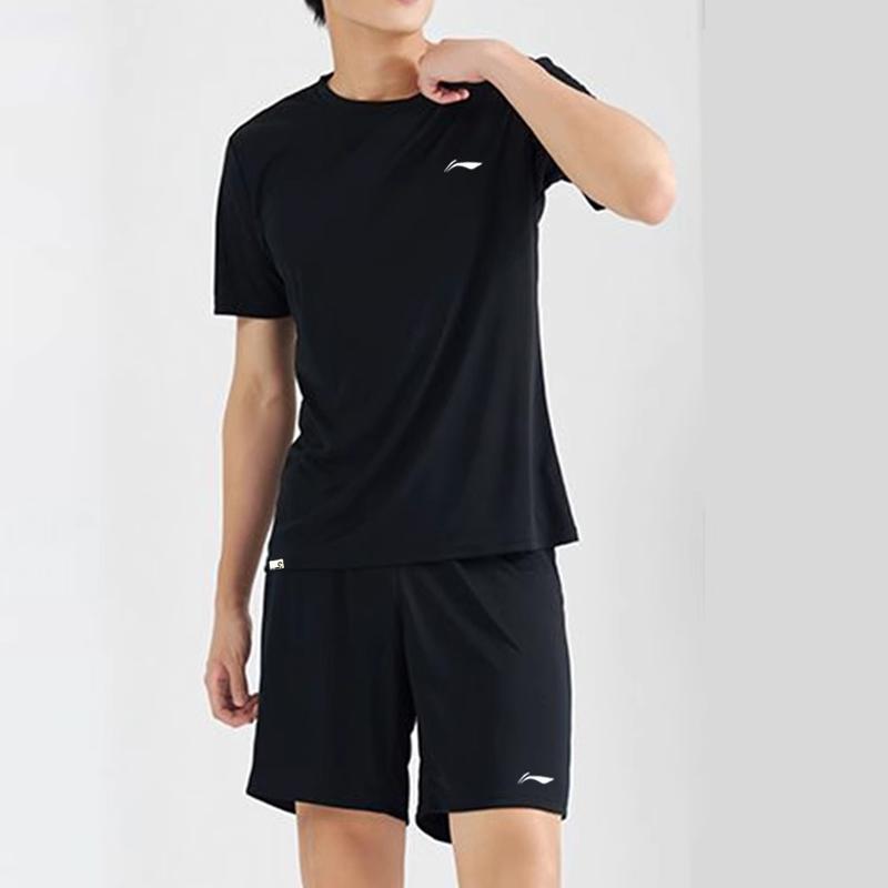 Футболки Li Ning Унисекс С круглым вырезом Тонкие Прямой крой AHST575-1
