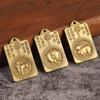 Chinese Zodiac God Pendant Double-Side Alloy Key Chain Pendant Accessories
