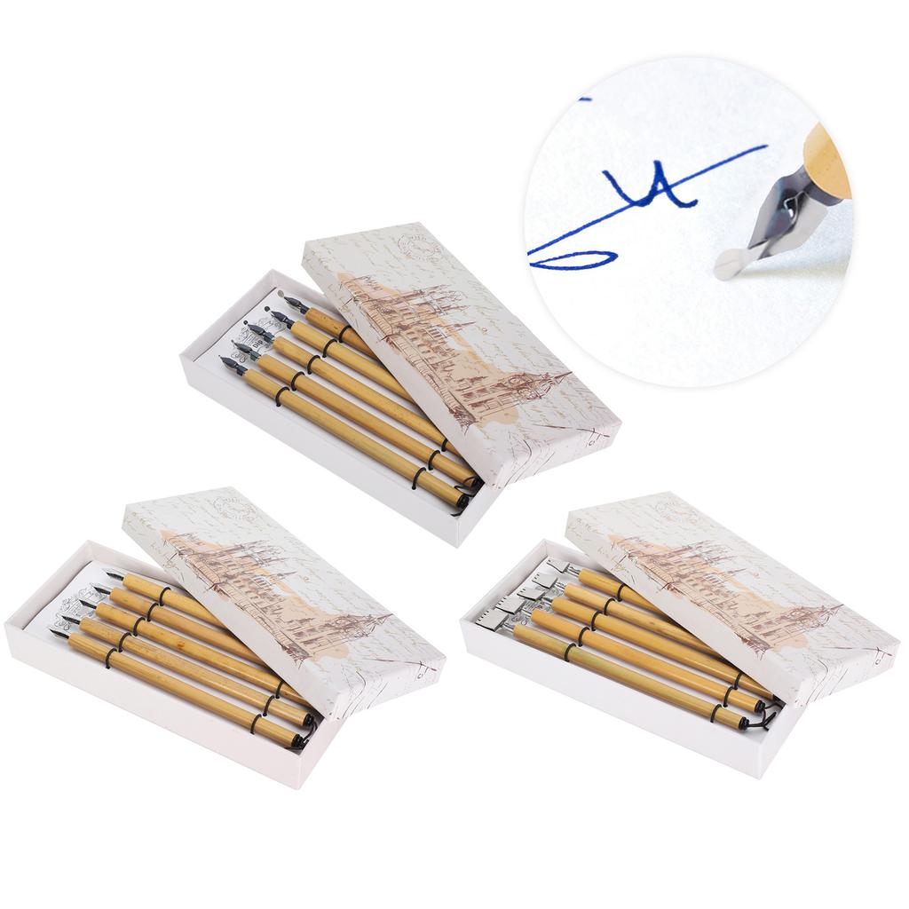 5 шт. ручка для рисования манга каллиграфия в коробке винтажный бамбуковый набор для рисования школьные принадлежности