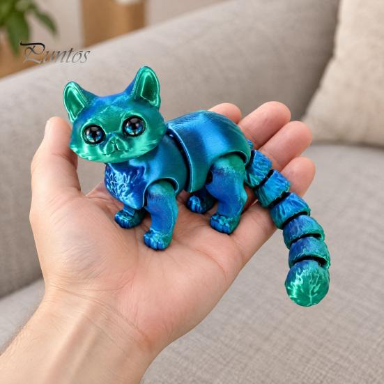 Тихие Фиджеты для Класса 3D Печатная Игрушка-Кошка, Фигурка с Подвижными Суставами, Настольные Экологичные Игрушки-Декор, Милая Сенсорная Фиджет-Игрушка для Детей