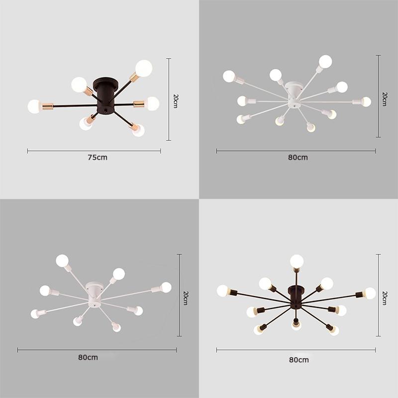 Винтажная люстра Spider, черно-белая, ретро-подвесная лампа, современная гостиная, ресторан, другие спальни, потолочный светильник, светильник