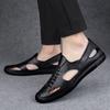 Fashion New Summer Men Sandals Breathable Leather Shoes Retro Outdoor Men Sandaly Antiskid Beach Hollow Shoes Versatile Summer Footwear