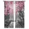Cherry Tree Park Luxury Tulle Curtains Modern Living Room Kitchen Chiffon Curtain Bedroom Sheer Valance Curtain