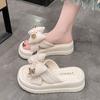 Summer Women's Slippers 2025 Versatile Thick Sole Women Casual Sandals Designer Bow Sexy Beach Slides Sandalias De Mujer