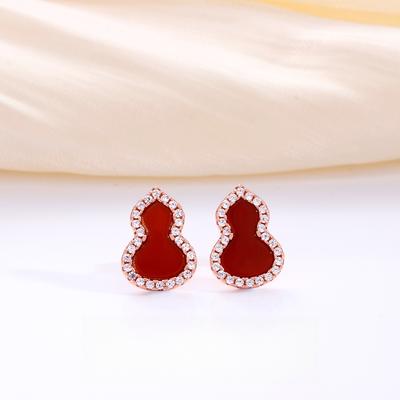 Серьги-гвоздики из тыквы, женская мода, легкая роскошь, темперамент, высокая индивидуальность, универсальные серьги из тыквы из агата