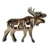 Eco-friendly Compact Craved Creative Forest Elk Ornament Crafts Wooden Elk Ornament