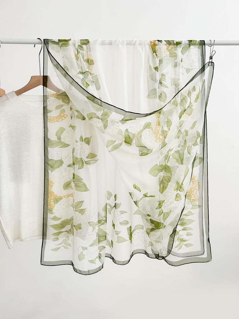 180*135cm Summer Chiffon Silk Scarf Women Outdoor Sunscreen Shawl Soft Bandanna Fashion Luxury Brand Shawl Head Long Hijab Wrap