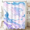 Swirling Blue Pink Shower Curtain Modern Marble Print Bath Decor Polyester Fabric for Bathroom Watercolor Floral Design 72 x 84