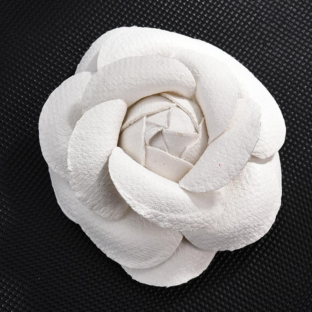 Pin Jewelry Women Accessories Gifts Brooch PU Leather Camellia Flower DIY Craft Supplies Corsage