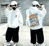 Children's Fun Space Game Printed Hooded Sweatshirt - Boys' and Girls' Cool Casual Loose-Fitting Hooded T-shirt