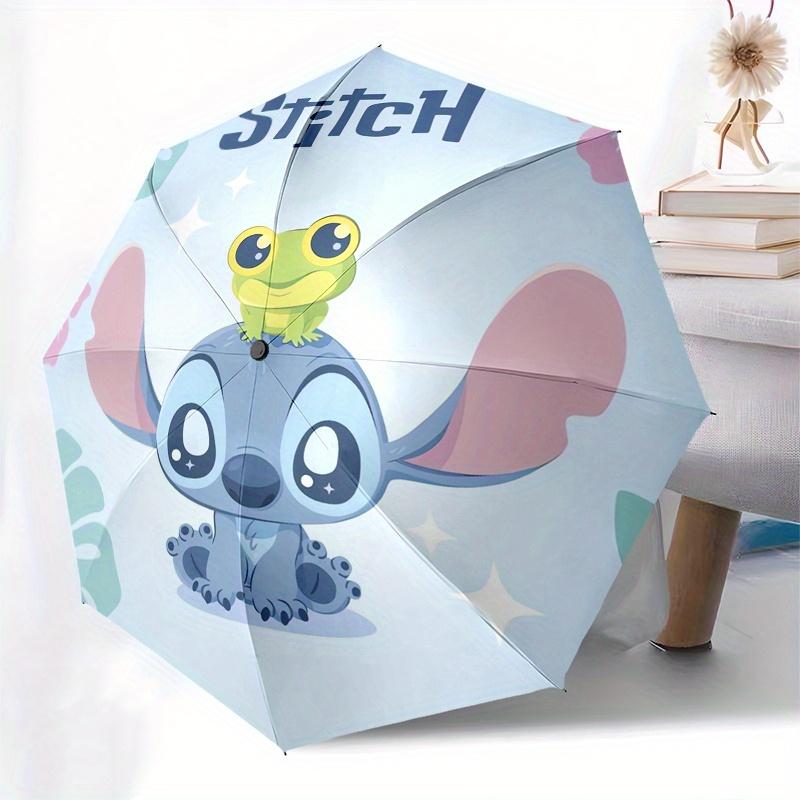 Disney Stitch,Aloha,Tropical Manual Opening and Closing Umbrella - 8-Rib Reinforced Folding Design, Lightweight and Portable, Suitable for D
