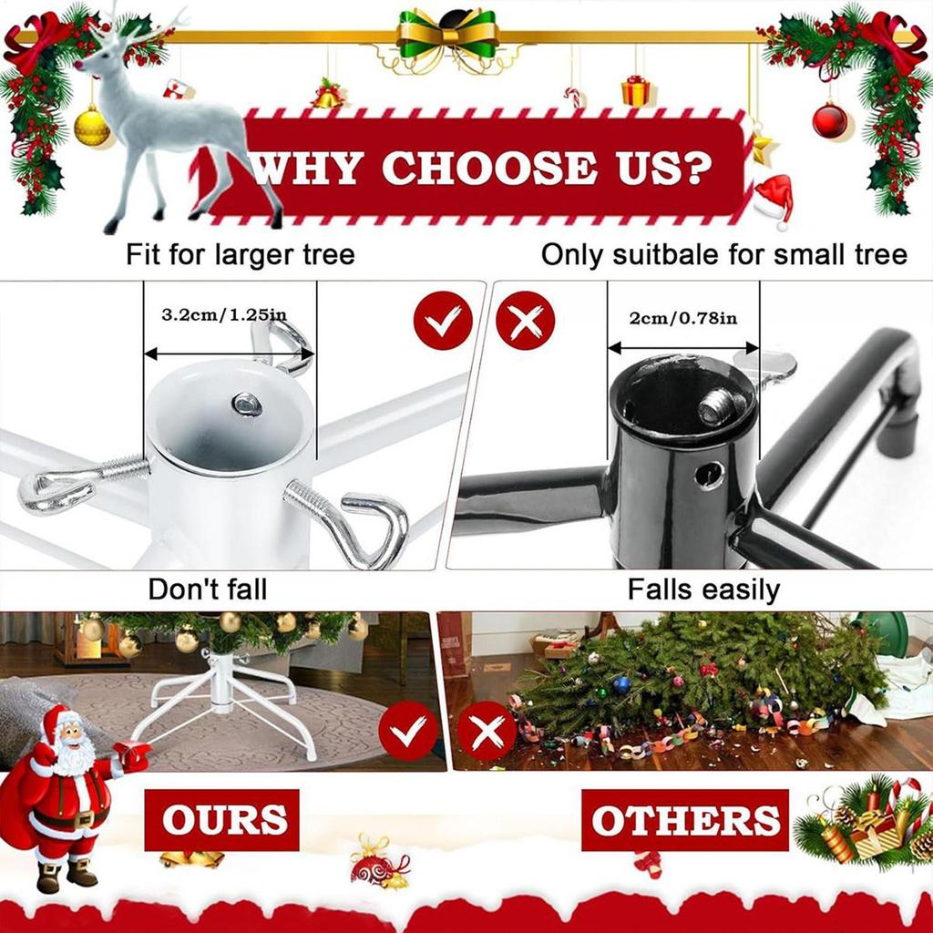 Подставка для рождественской елки Рождественская искусственная елка Металлическая подставка Основание Декоративная витрина Сменный держатель для газона Сада Спальни